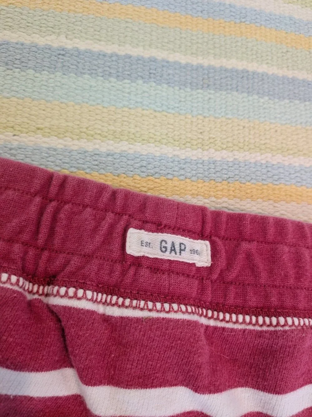 Girl's Gap Pink / White Striped Terry Skirt Size Small 6/7